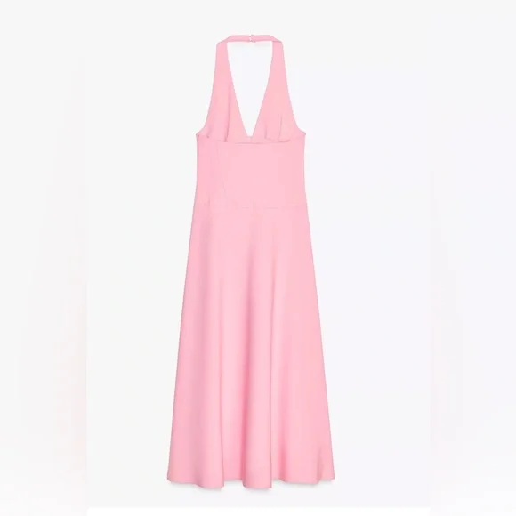 knee length dresses for ladies ZARA USA DRAPED MIDI DRESS PINK
